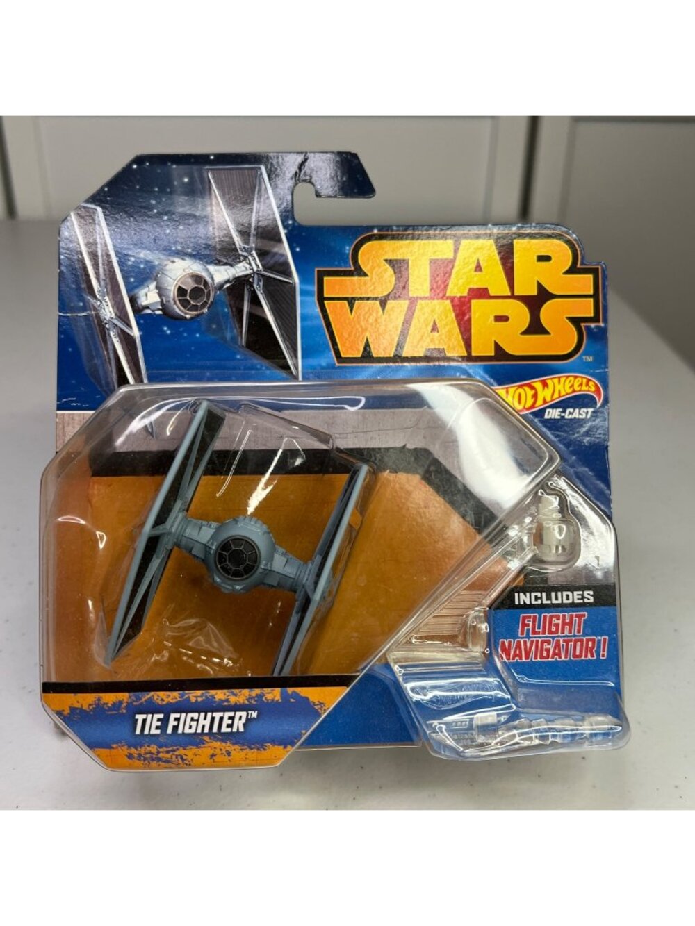 Star Wars Hot Wheels Die-Cast TIE Fighter With Flight Navigator Display Stand